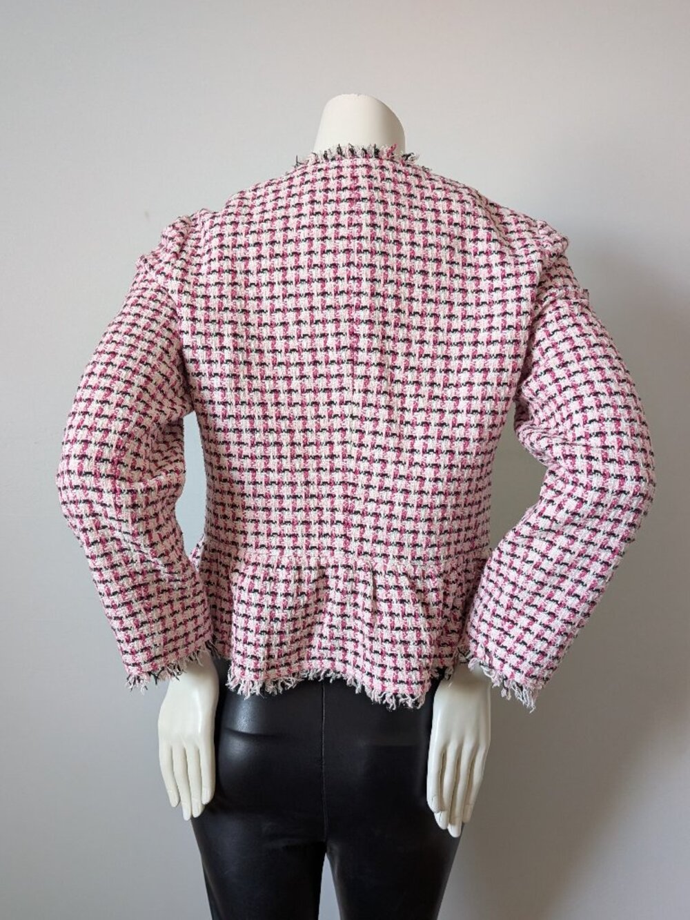 Kate Spade - Pink Multi Tweed Peplum Jacket - size 6 - Picture 5 of 10